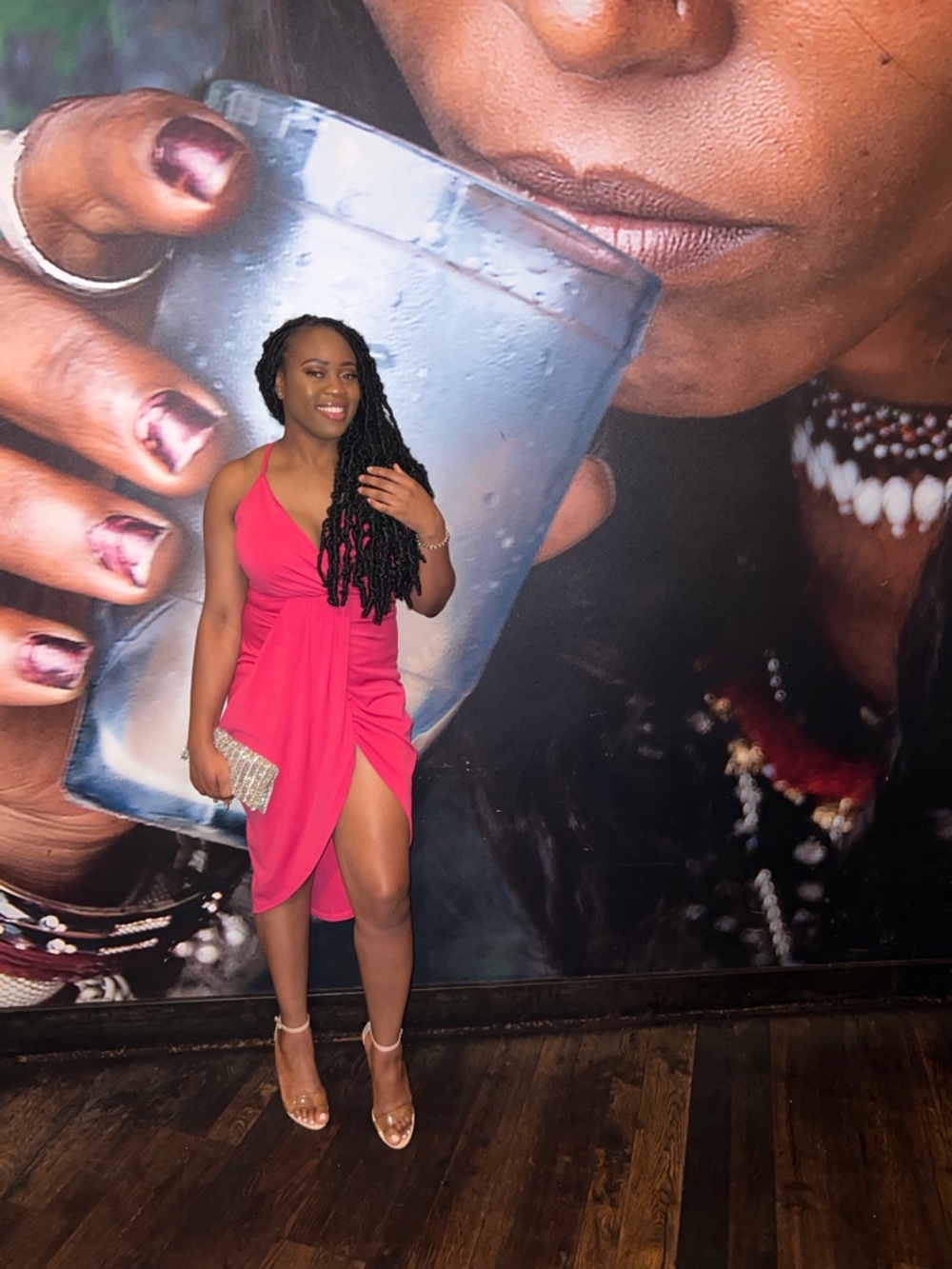 Pink Wrap-Front Dress